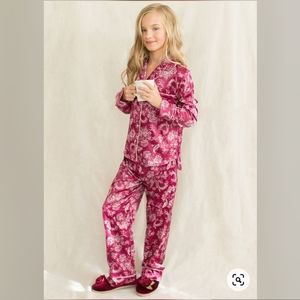 Joyfolie Mia Joy Girls Satin Charlotte Pajamas in Berry Girls Size 14